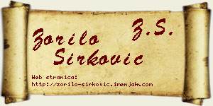 Zorilo Sirković vizit kartica